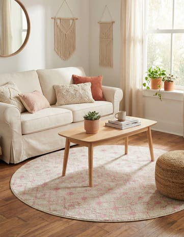 5' 3 x 5' 3 Moroccan Trellis Round Rug