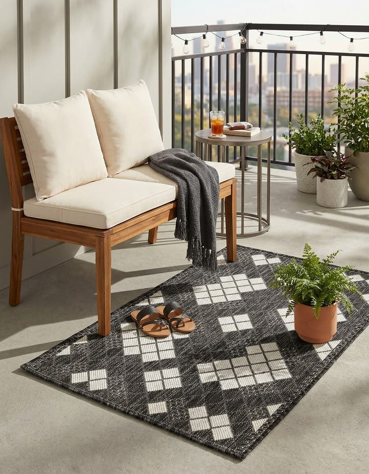 2' x 3' 1 Easy-Clean Modern Indoor / Outdoor...