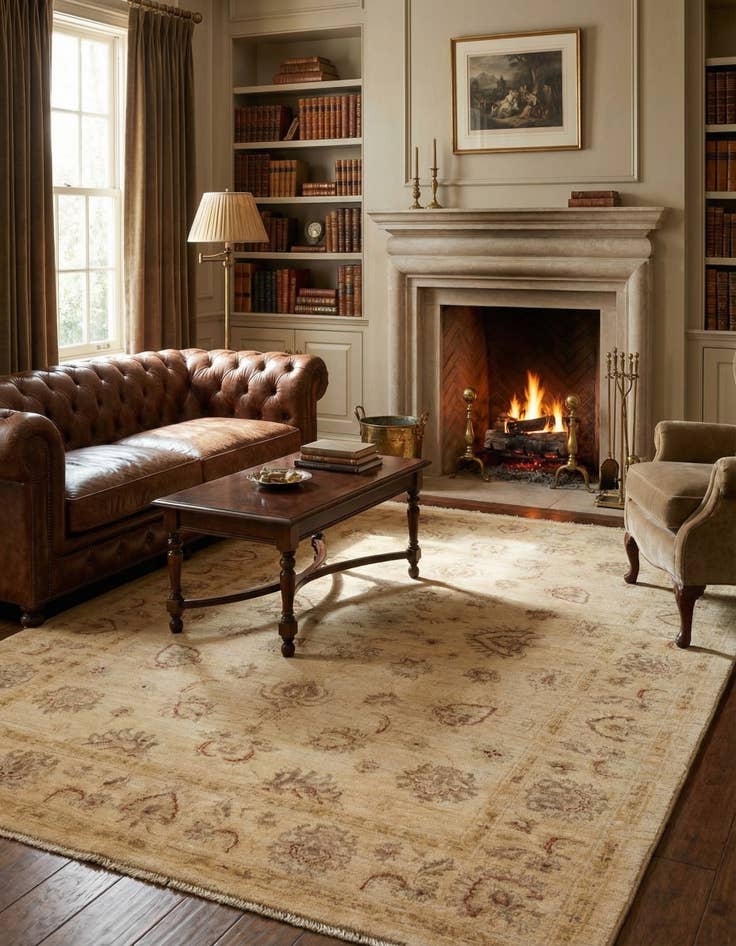 Detail image of 5' x 6'  Hand Knotted Peshawar Ziegler Rug