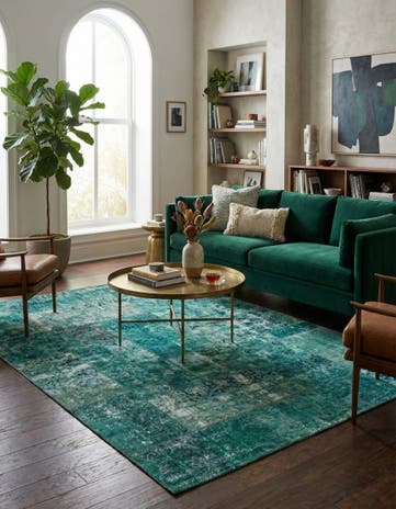 5' 7 x 8' Hand Knotted Ultra Vintage Persian Wool Rug