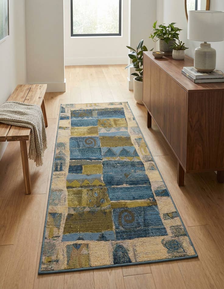 Detail image of 2' 7 x 5' 3  Washable Modern Indoor / Outdoor Runner Rug