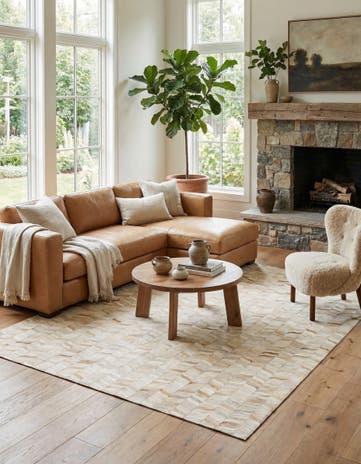 5' 9 x 7' 10 Cowhide Stocks Rug
