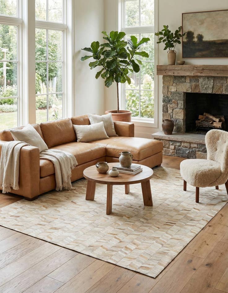 Detail image of 5' 9 x 7' 10 Cowhide Stocks Rug