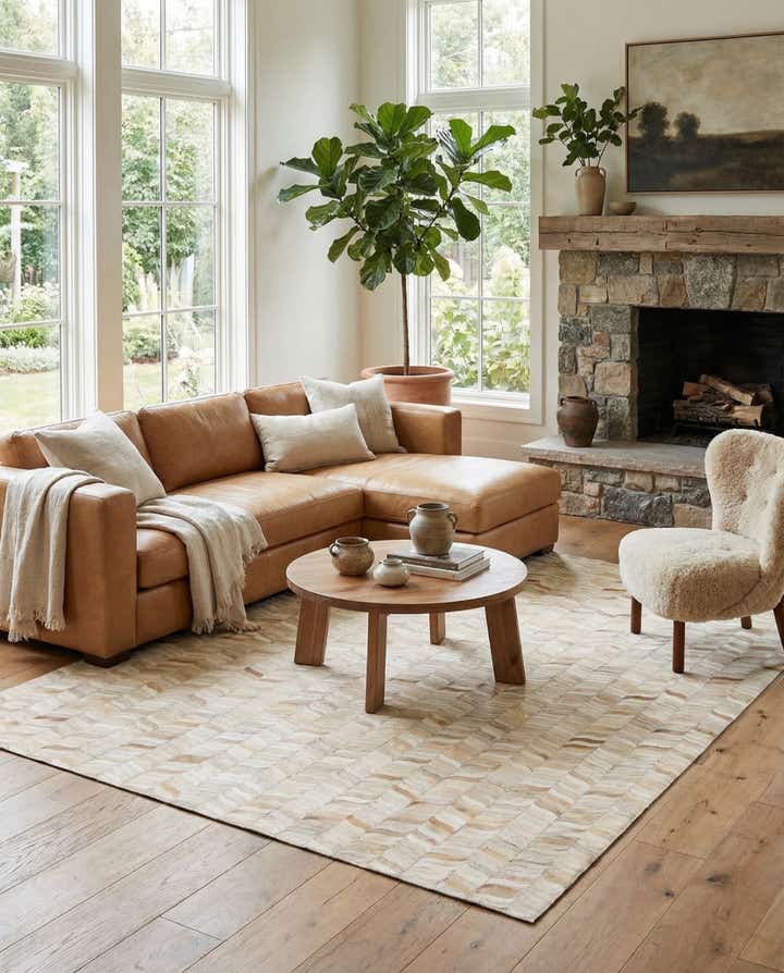 5' 9 x 7' 10 Cowhide Stocks Rug