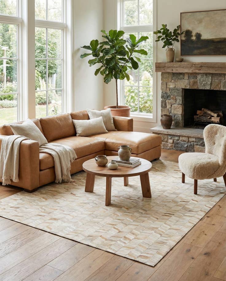 Detail image of 5' 9 x 7' 10 Cowhide Stocks Rug