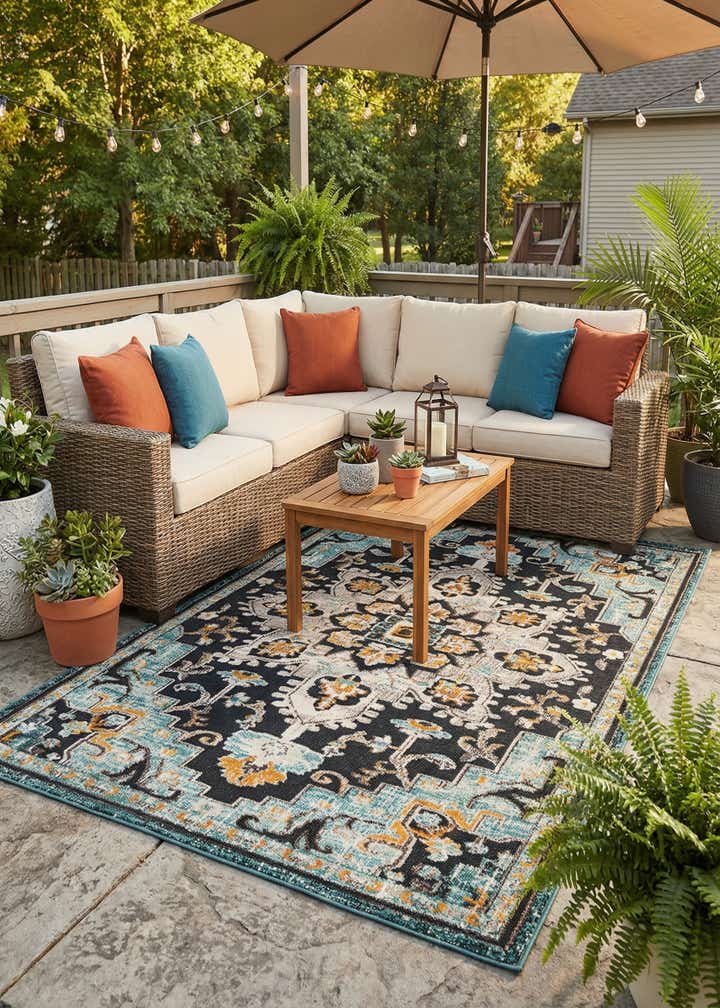 6' x 9' Easy-Clean Casablanca Indoor / Outdoor Rug