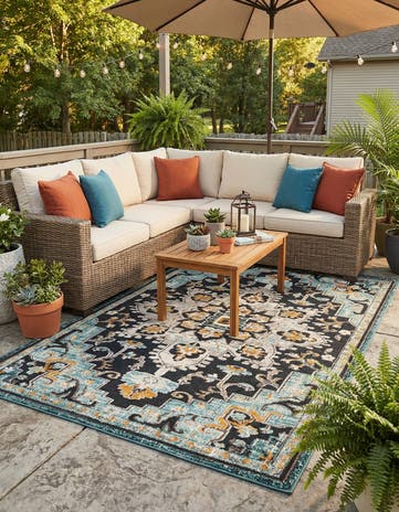 6' x 9' Easy-Clean Casablanca Indoor / Outdoor Rug