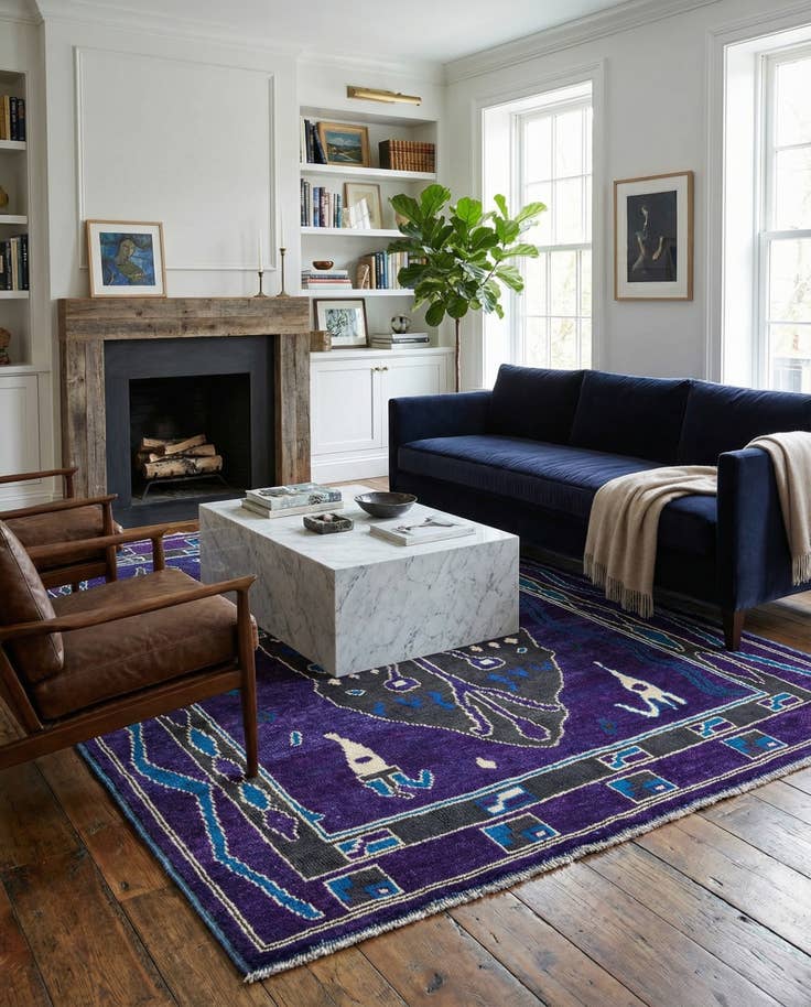 Detail image of 8' 1 x 10' 1 Hand Knotted Oushak Wool Rug