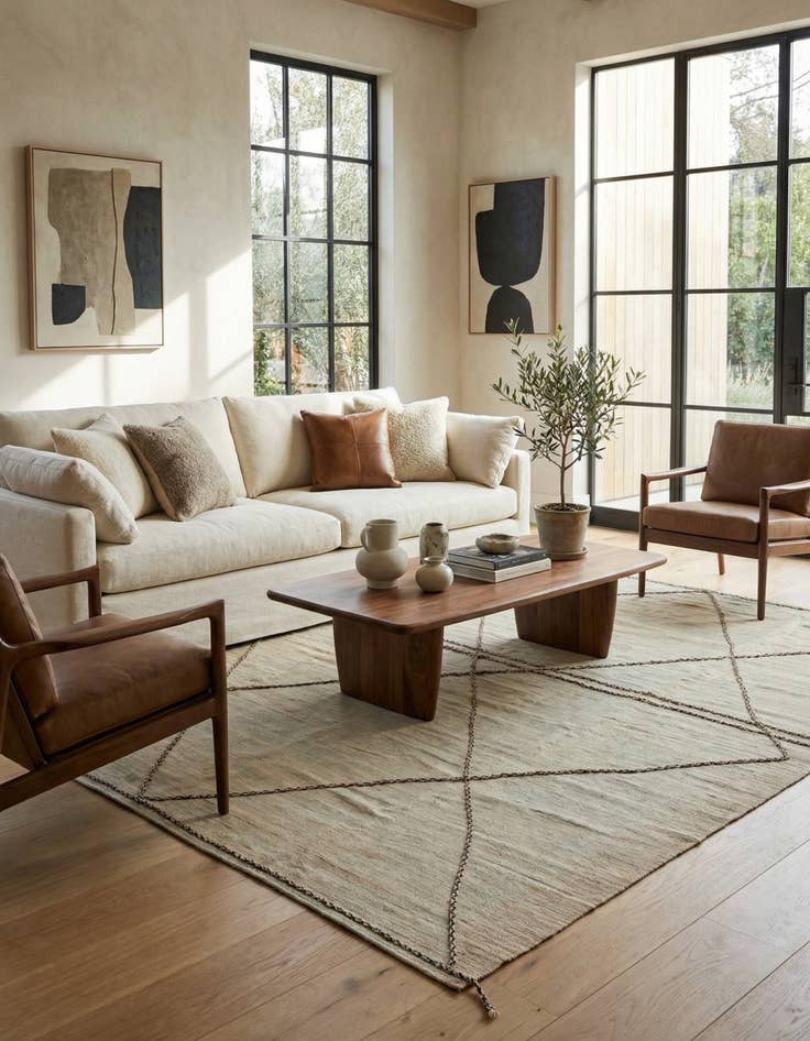 Detail image of 8' 4 x 9' 9  Hand Woven Kilim Modern Wool Rug