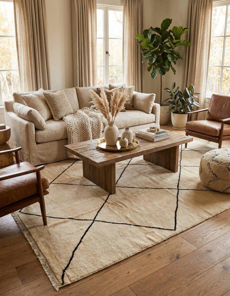 Detail image of 10' x 14' 5  Hand Knotted Moroccan Wool Rug