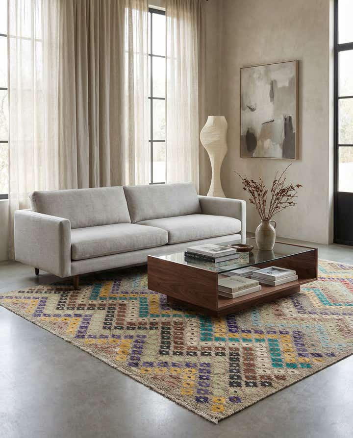 6' 4 x 7' 8 Hand Knotted Kilim Modern Wool Rug
