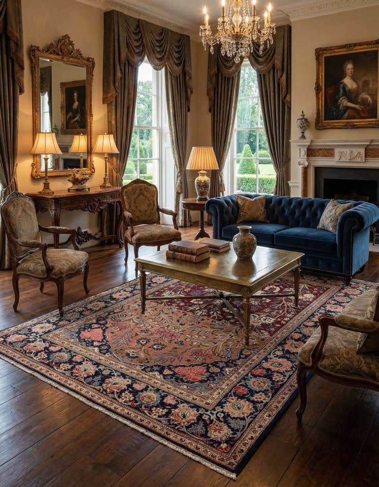 Detail image of 4' 5 x 6' 7 Kashan Wool Rug