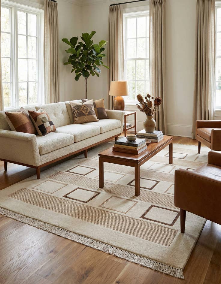 Detail image of 4' 10 x 6' 9  Hand Knotted Darya Wool Rug