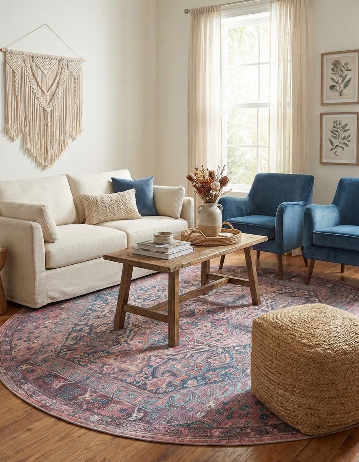 10' 6 x 10' 6 Washable Maahru Round Rug