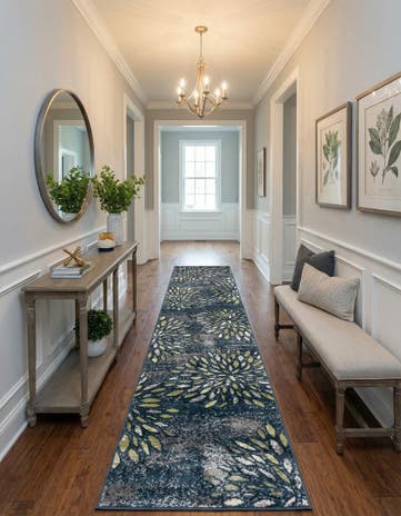 Navy Blue Charleston Runner Rug