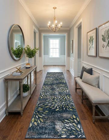 Navy Blue Charleston Runner Rug