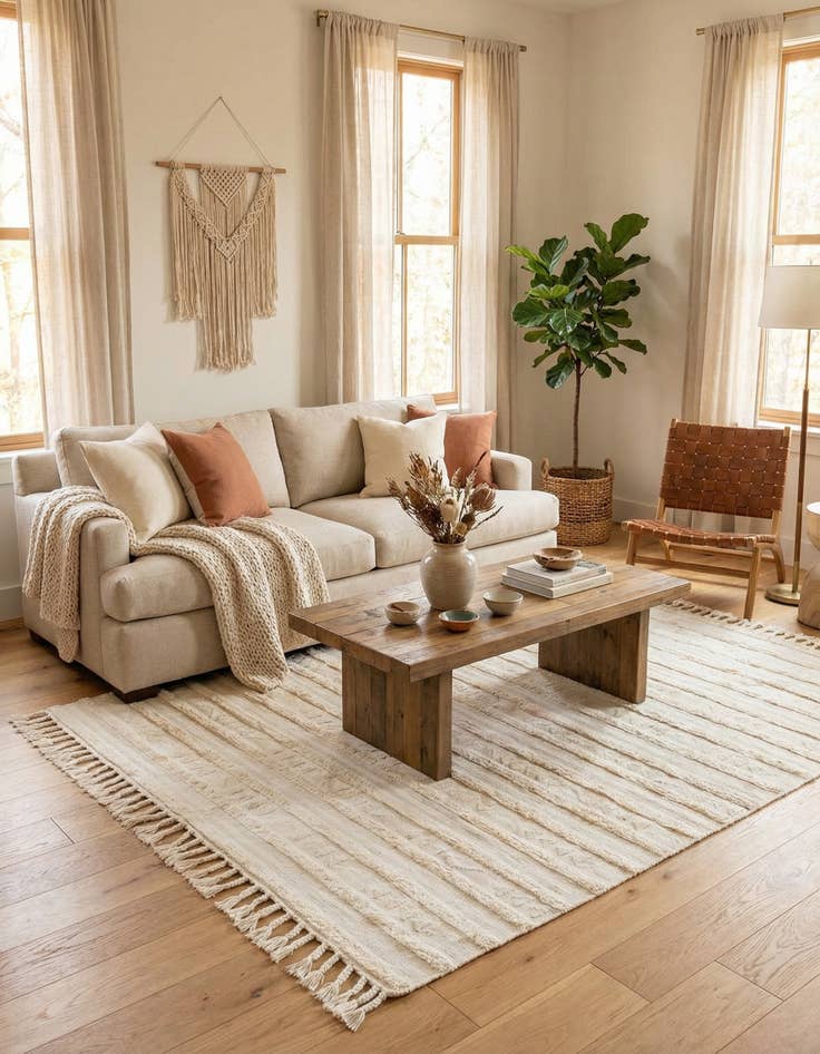 Detail image of 8' x 10'  Hand Woven Arizona Wool Rug