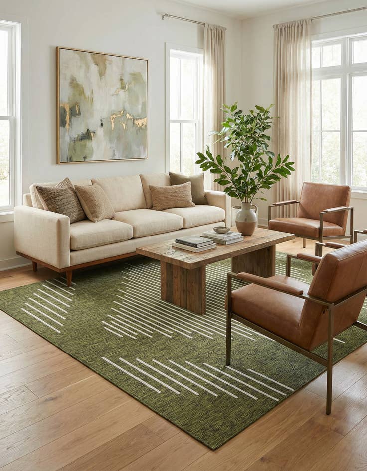 Detail image of  13' x 13'  Washable Modern Indoor / Outdoor Square Rug