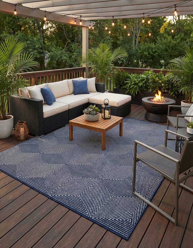 Detail image of 7' 10 x 10'  Washable Sabrina Soto Indoor / Outdoor Rug