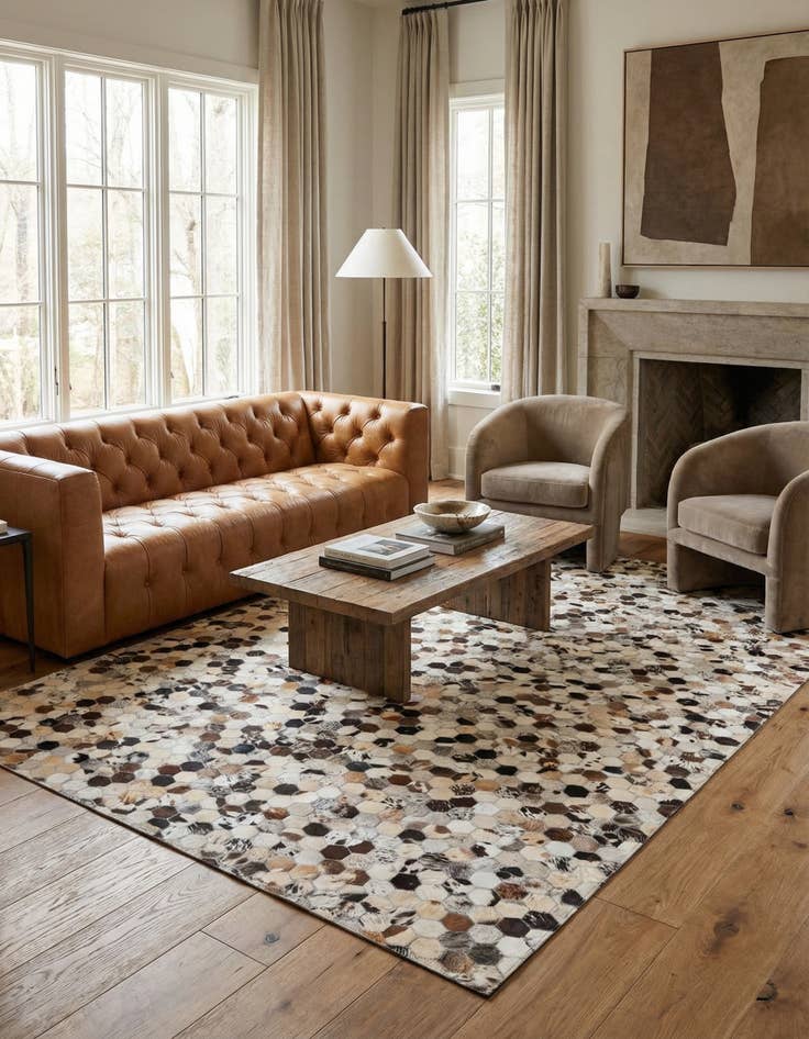 Detail image of 5' 1 x 8' Cowhide Rug