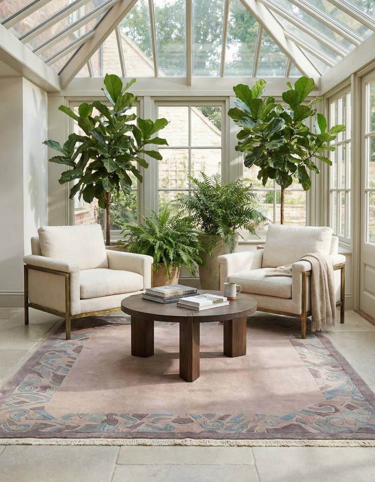 Detail image of 5' 1 x 5' 4  Hand Knotted Nepal Wool Square Rug