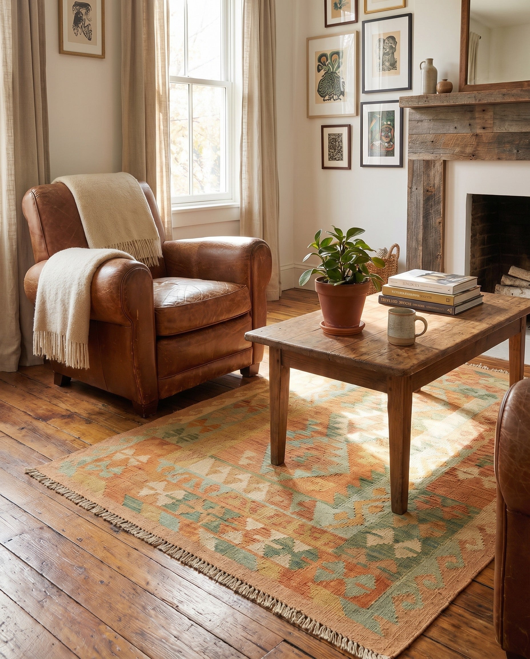 3' 2 x 5' Hand Woven Kilim Waziri Wool Rug