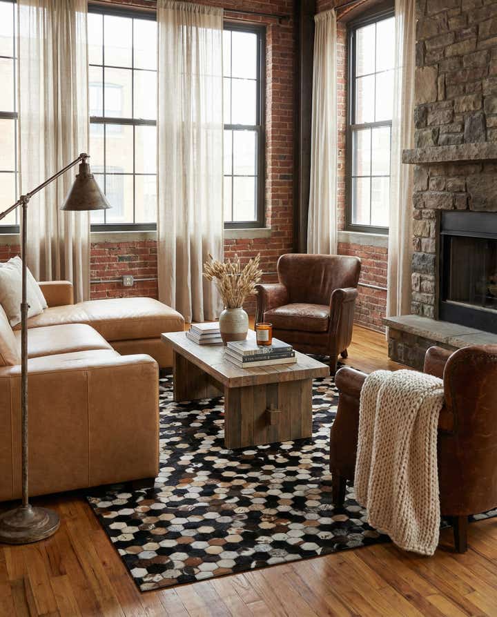 5' 1 x 8' 1 Cowhide - Patchwork Rug