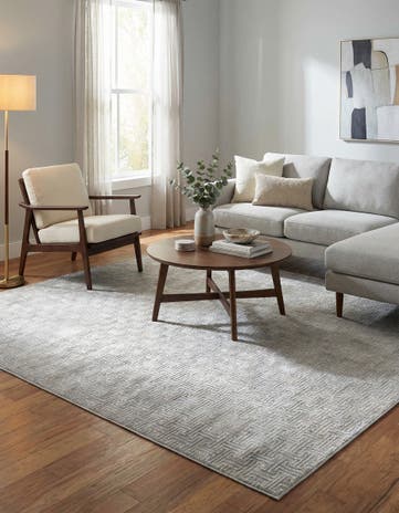 Jill Zarin Gray Uptown Park Avenue Square Rug
