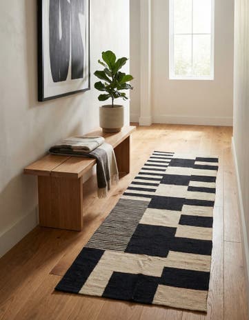 2' 8 x 9' 5 Hand Woven Kilim Modern Wool Runner Rug