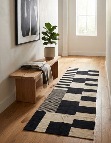 2' 8 x 9' 5 Hand Woven Kilim Modern Wool Runner Rug