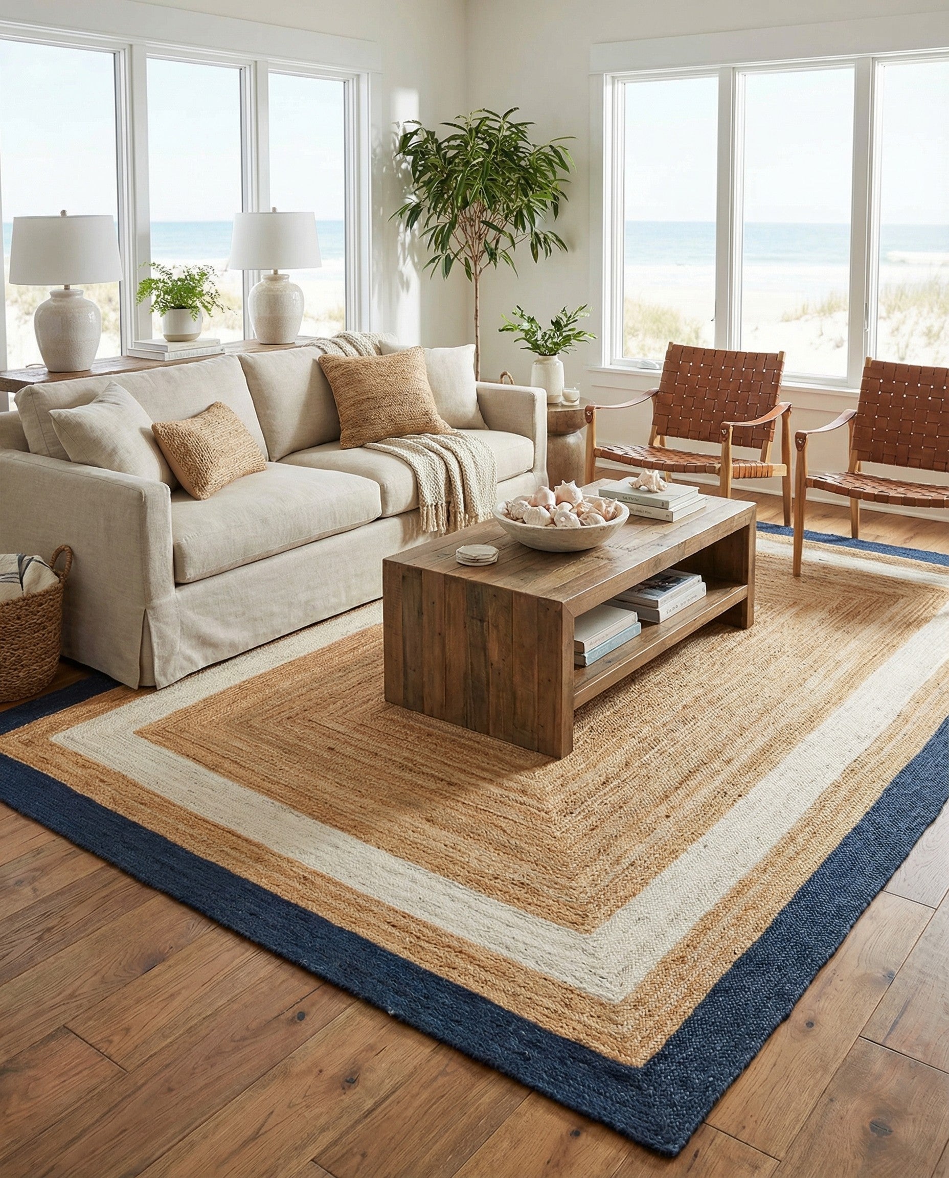 10' x 14' 1 Handmade Braided Jute Rug