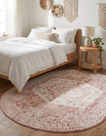 Pink Oxford Oval Rug