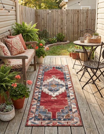 2' x 6' Easy-Clean Traditional Indoor / Outdoor Runner Rug