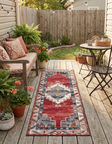 2' x 6' Easy-Clean Traditional Indoor / Outdoor Runner Rug