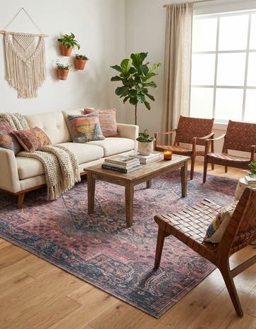 7' 3 x 7' 3 Washable Maahru Square Rug