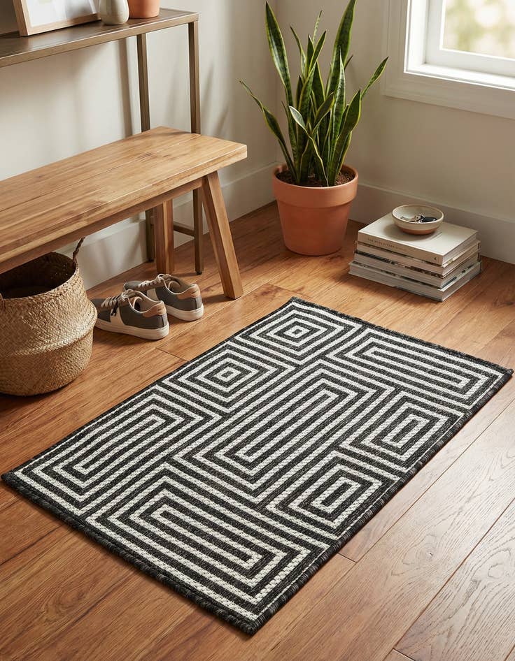 Detail image of  2' x 3'  Washable Modern Indoor / Outdoor Rug