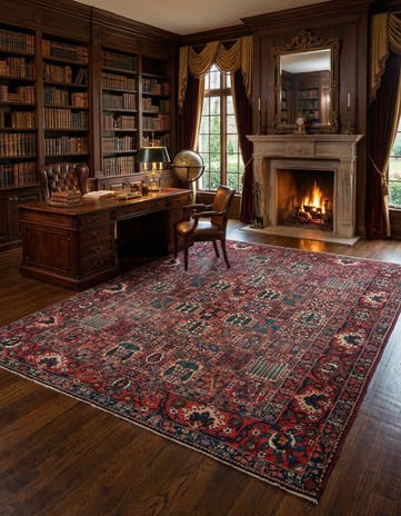 11' x 12' 7 Hand Knotted Bakhtiar Persian Wool Rug