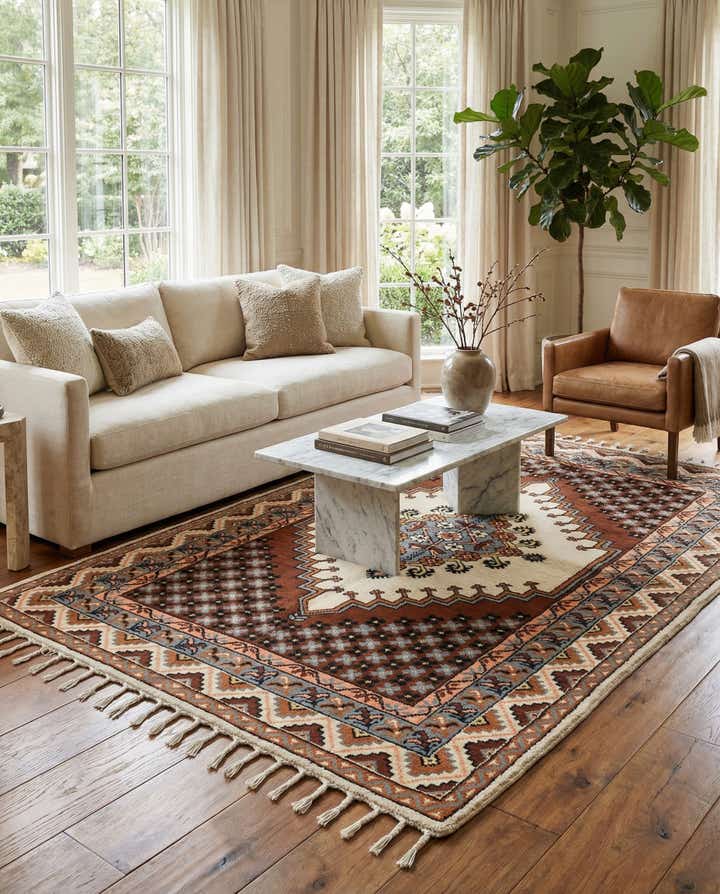 4' 11 x 8' Hand Knotted Moroccan Wool Rug