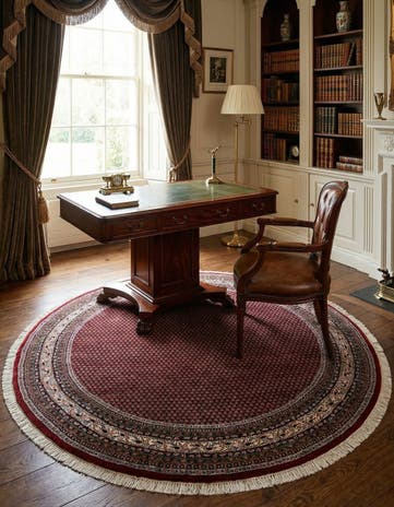 7' 10 x 7' 10 Hand Knotted Mir Wool Round Rug