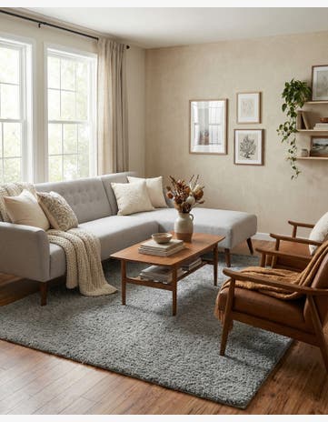 Cloud Gray Soft Solid Shag Rug