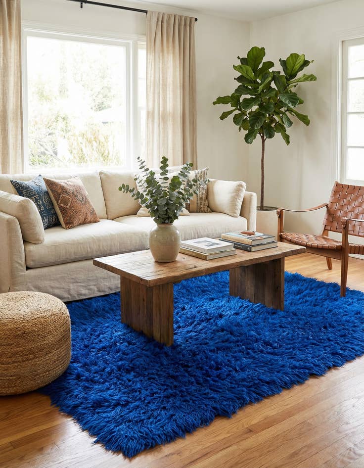 Detail image of 4' x 6'  Hand Knotted Moroccan Wool Rug