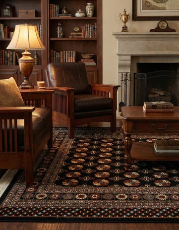 Black Bokhara Square Rug
