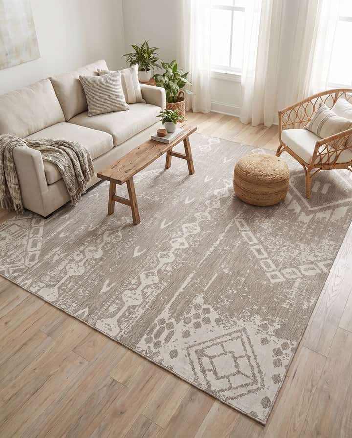 10' 8 x 10' 8 Easy-Clean Bohemian Indoor / Outdoor Square Rug
