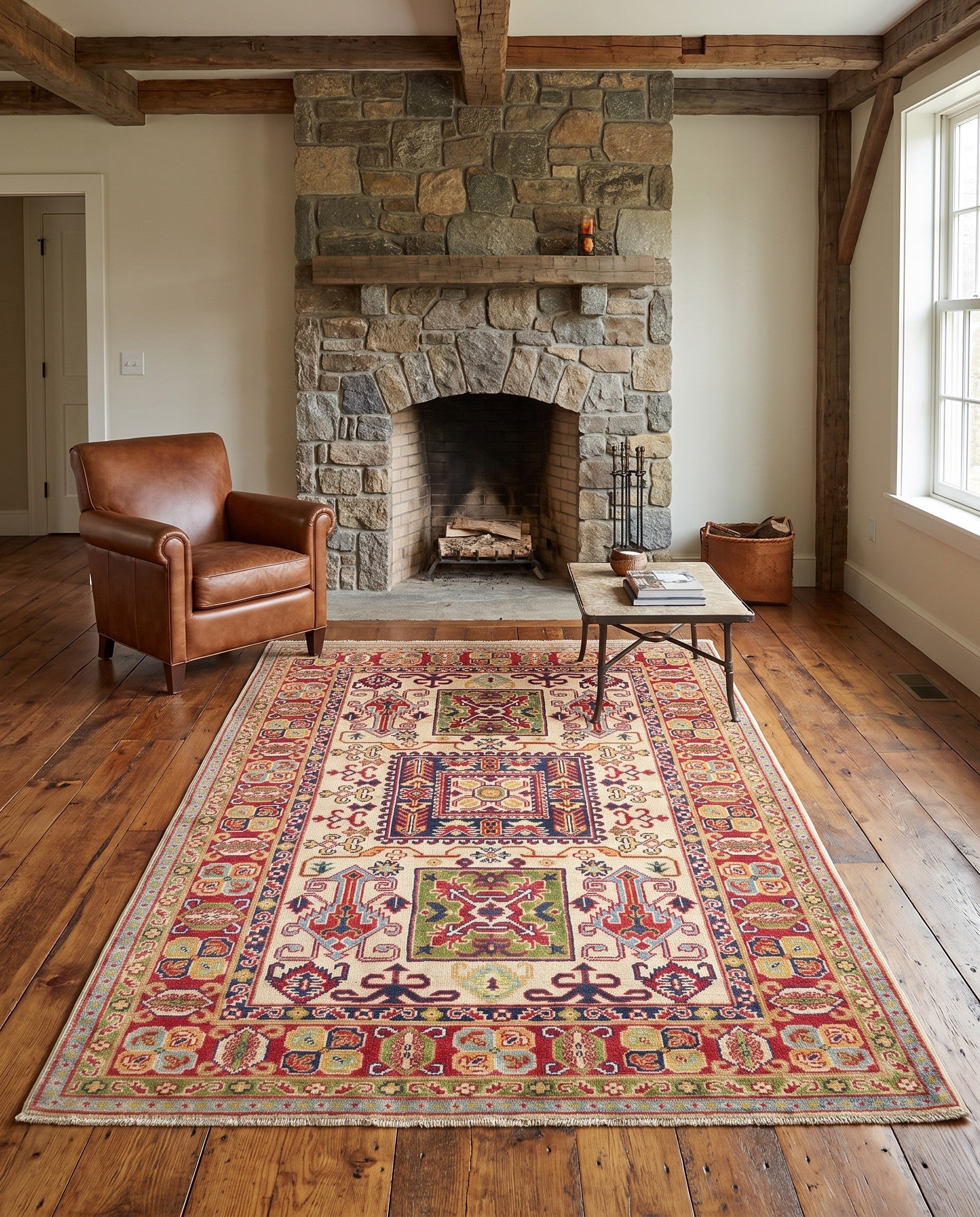4' x 5' 11 Hand Knotted Kazak Rug