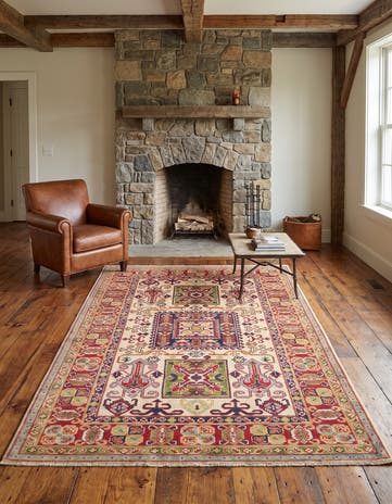 4' x 5' 11 Hand Knotted Kazak Rug
