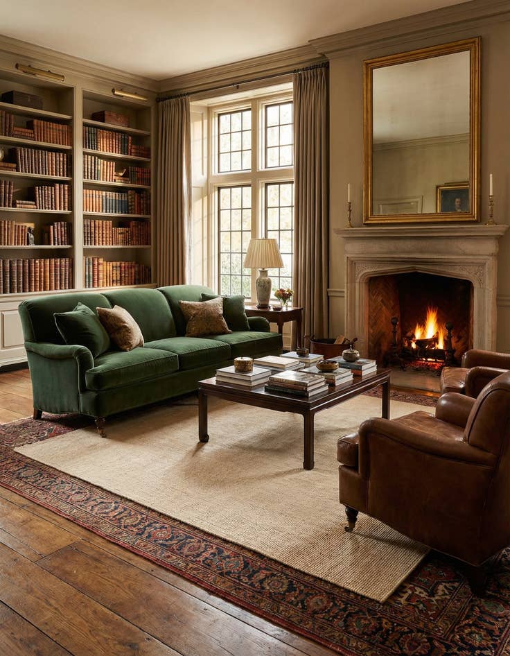 Detail image of 6' 1 x 9'  Hand Woven Jill Zarin English Manor Wool Rug