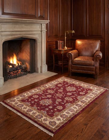 3' 5 x 5' Hand Knotted Ziegler Rug