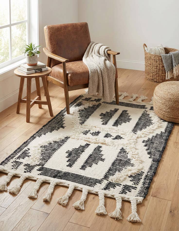 Detail image of 2' x 3' 1  Hand Woven Arizona Wool Rug