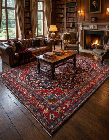 7' 3 x 9' 11 Hamedan Wool Rug