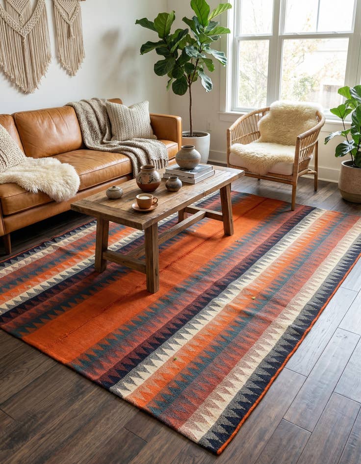 Detail image of 4' 8 x 5' 10 Jajim Rug